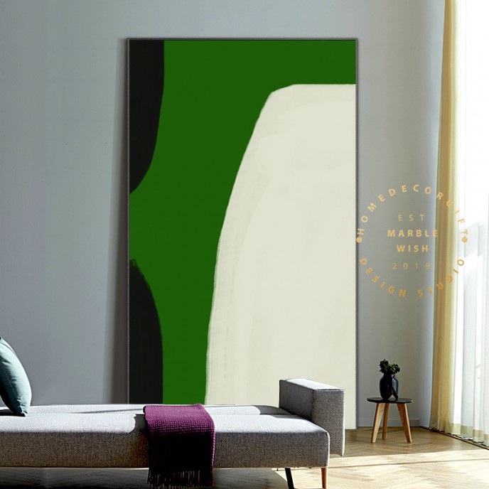 Large Green 3D Abstract Art On Canvas Plaster Wall Art Textured Wall Art  Green Wall Decor