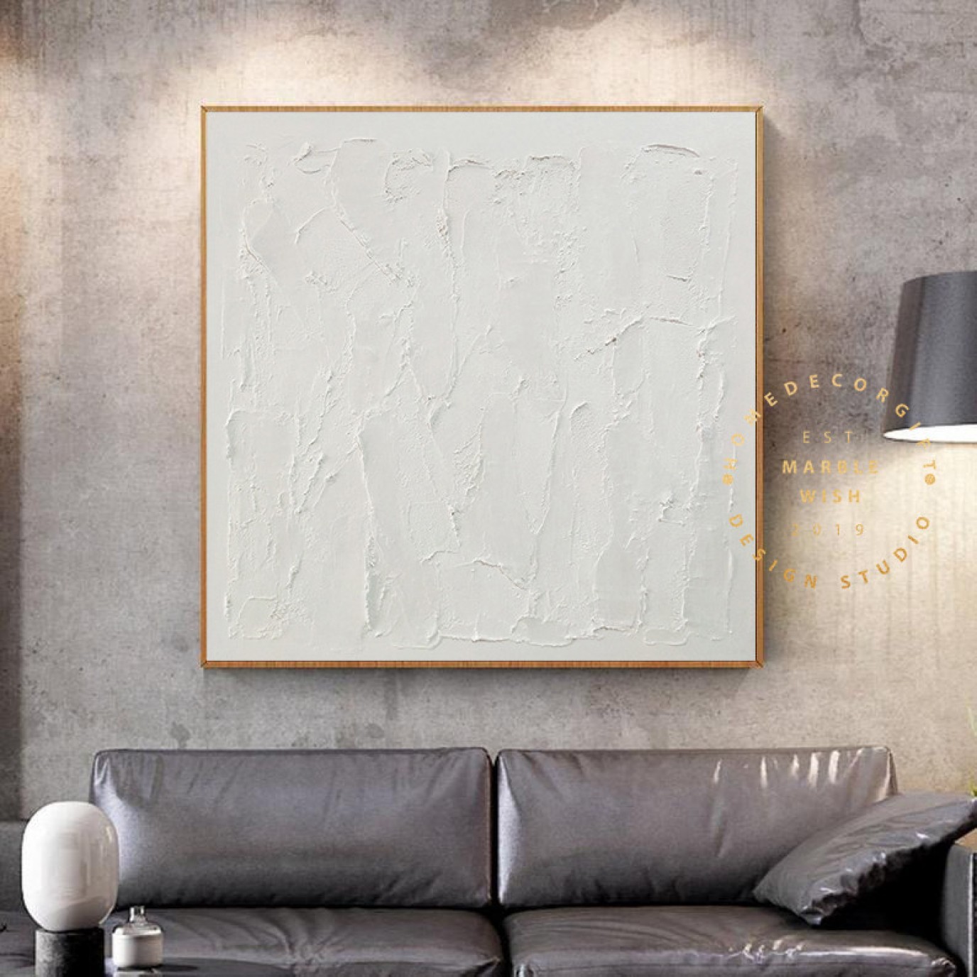 Large Abstract White Painting,White 3D Textured Painting,