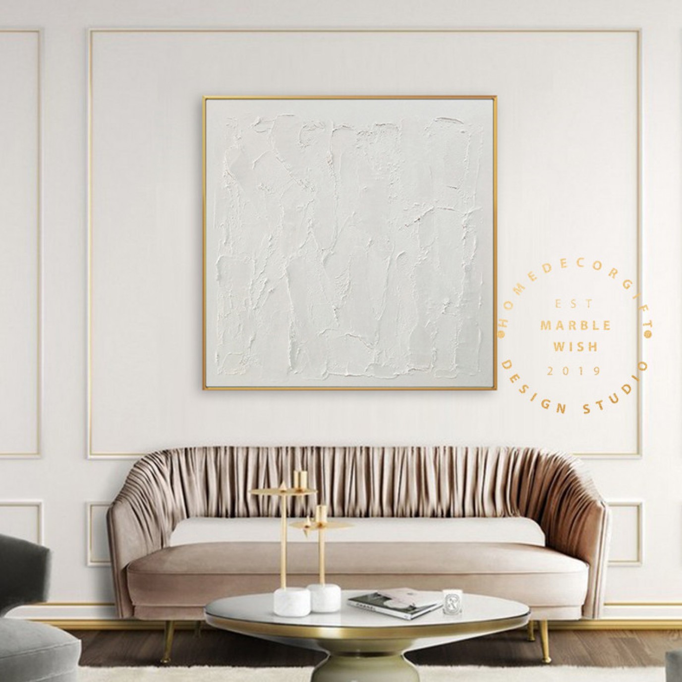 Large Abstract White Painting,White 3D Textured Painting,