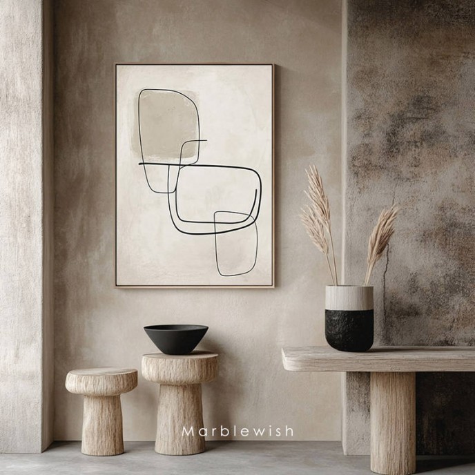 White and Black Lines Wall Art