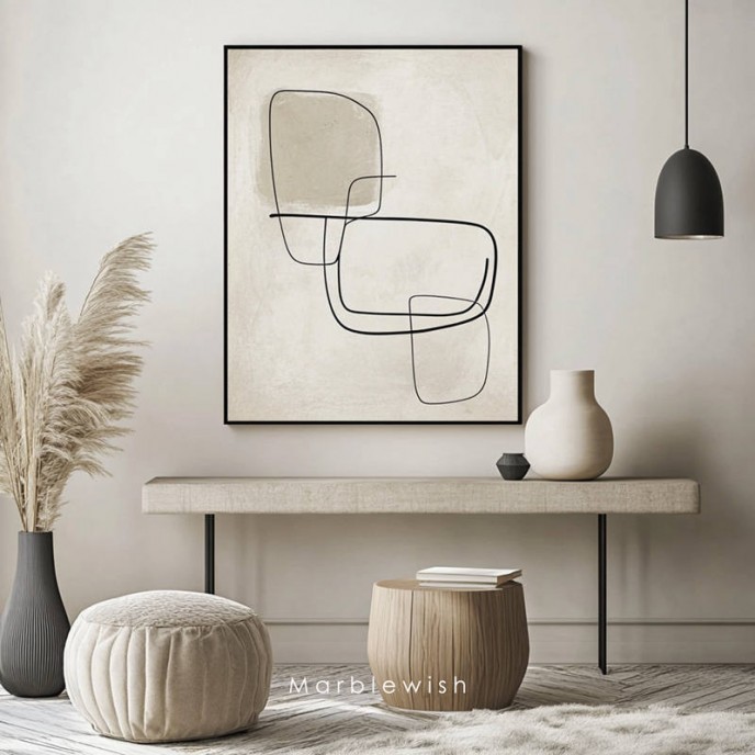 White and Black Lines Wall Art