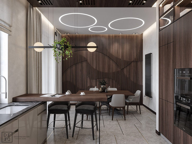 Rich wood textures and shapes: design of luxury apartments ...